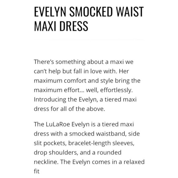 Lularoe Evelyn Womens Size 3XL Navy Blue Floral Smock Waist Maxi Dress ~ NWT - Picture 3 of 12